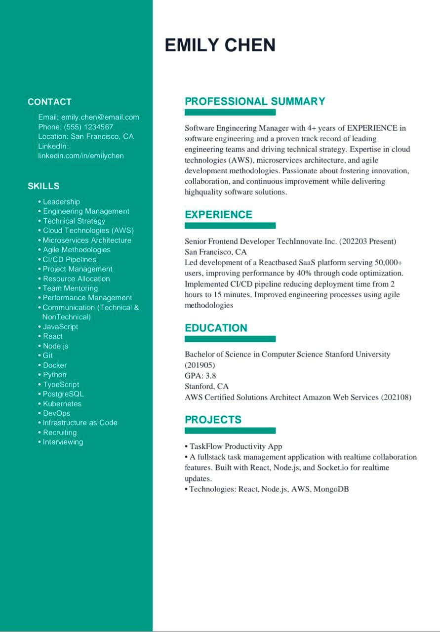 Modern Creative Resume Template - ATS Optimized