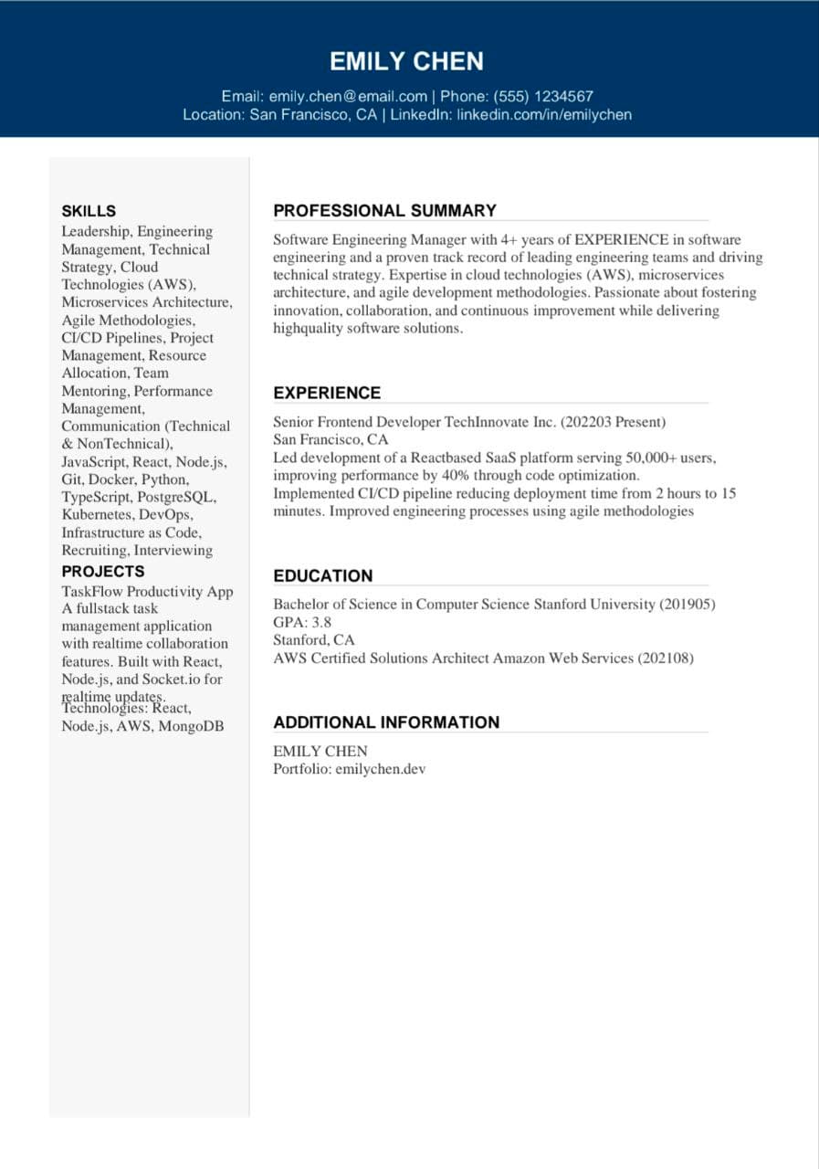 Modern Clean Template - ATS-optimized professional resume design